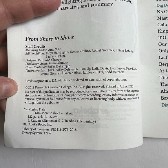 Abeka Reader From Shore to Shore 3rd Grade Paperback Book Homeschool Curriculum - Picture 3 of 5